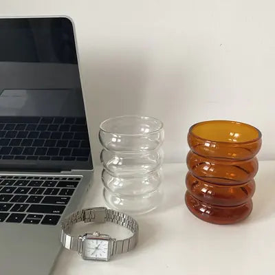 Wave Shape Glass Cup